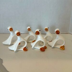 Ceramic Geese Napkin Rings Set of 6
Novelty Holders Vintage Tableware